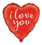 Balloon Foil 18 Heart Red I Love You Uninflated