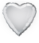 Balloon Foil 18 Heart Silver Uninflated