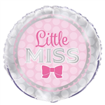 Balloon Foil 18 Little Miss Pink Uninflated