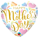 Balloon Foil 18 Mothers Day Pastel Hearts Uninflated