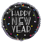 Balloon Foil 18 New Years Neon Dots 72947 Uninflated