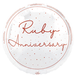 Balloon Foil 18 Ruby Anniversary Uninflated 