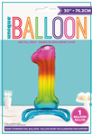 Balloon Foil 30 Standing 1 Rainbow SelfInflating AirFill