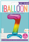 Balloon Foil 30 Standing 7 Rainbow SelfInflating AirFill