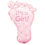 Balloon Foil 32 Its A Girl Foot Uninflated
