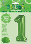 Balloon Foil 34 Lime Green 1 Uninflated