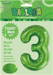 Balloon Foil 34 Lime Green 3 Uninflated