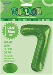Balloon Foil 34 Lime Green 7 Uninflated