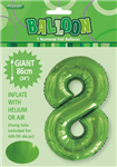 Balloon Foil 34 Lime Green 8 Uninflated