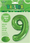 Balloon Foil 34 Lime Green 9 Uninflated