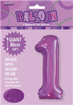 Balloon Foil 34 Purple 1 Uninflated