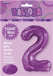 Balloon Foil 34 Purple 2 Uninflated