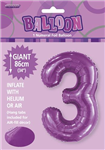 Balloon Foil 34 Purple 3 Uninflated