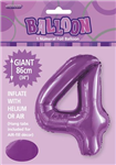 Balloon Foil 34 Purple 4 Uninflated