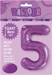 Balloon Foil 34 Purple 5 Uninflated