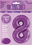 Balloon Foil 34 Purple 8 Uninflated