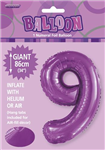 Balloon Foil 34 Purple 9 Uninflated