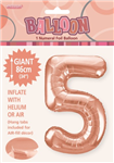 Balloon Foil 34 Rose Gold 5 Uninflated 