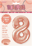 Balloon Foil 34 Rose Gold 8 Uninflated 