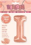 Balloon Foil 34 Rose Gold I Uninflated