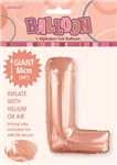 Balloon Foil 34 Rose Gold L Uninflated