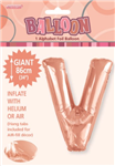 Balloon Foil 34 Rose Gold V Uninflated