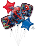 Balloon Foil Bouquet Spiderman 5Pk Uninflated