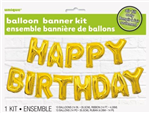 Balloon Foil Letter Kit Happy Birthday Gold