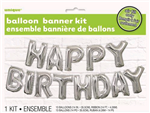 Balloon Foil Letter Kit Happy Birthday Silver