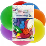 Balloons Standard Assorted Colours 25 Pack