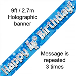 Banner Foil 4th Blue Happy Birthday Oakwood