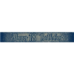 Banner Foil Glitter Navy 18th 27m