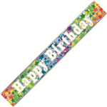 Banner Foil Happy Birthday Rainbow Stars