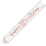 Banner Foil Rose Gold 100th Birthday