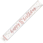 Banner Foil Rose Gold 16th Birthday