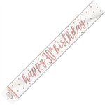 Banner Foil Rose Gold 30th Birthday