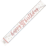 Banner Foil Rose Gold 90th Birthday