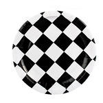 Black  White Checkered Paper Plates 8Pk