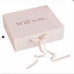 Blush Hen Bridesmaid Proposal Box Rose Gold Foil