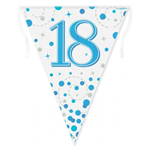 Bunting 18th Birthday Spark Fizz Blue 39m