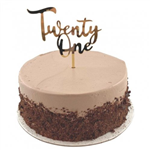 Cake Topper Acrylic Gold Twenty One