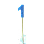 Candle 1 Long Pick Blue Glitter