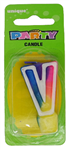 Candle Letter V Rainbow