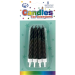 Candles Jumbo Met Black WHolder 8Pk 431155