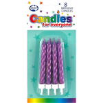 Candles Jumbo Met Purple WHolder 8Pk 431156