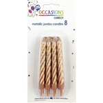 Candles Jumbo Metallic Rose Gold WHolder 8Pk 431159