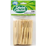 Forks Cocktail Bamboo 100 Pack