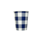 Gingham Blue Paper Cup 20pk