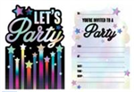 INVITATIONS LETS PARTY 8PK E5967