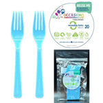 Light Blue Fork 20 Pack